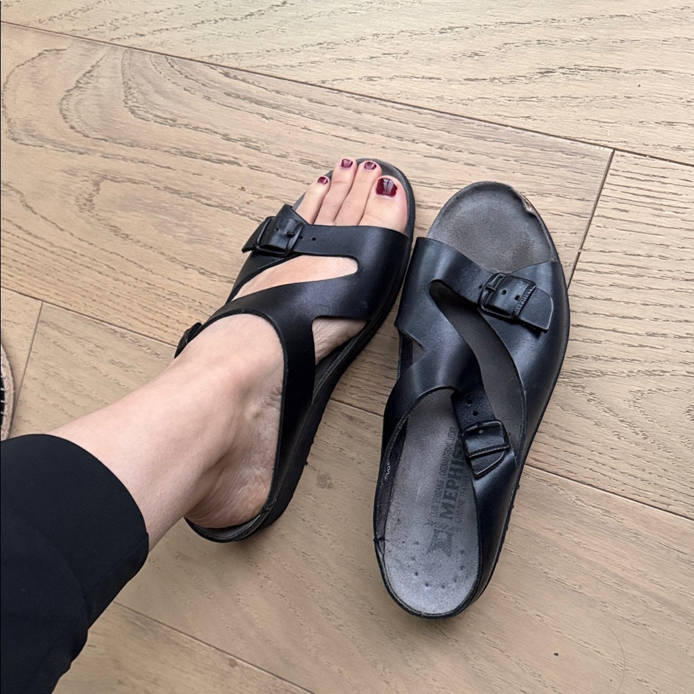 Mephisto Black Women's wedge Sandals 8